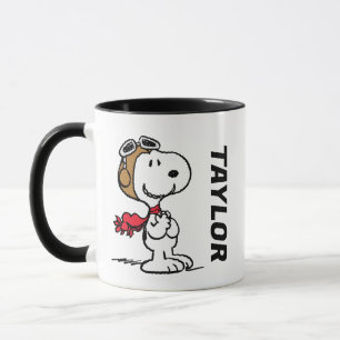 Caneca Amendoins Snoopy O Áce Voador Adicione seu nom