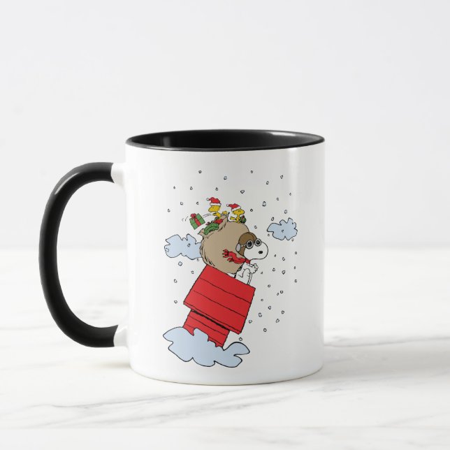Caneca Amendoins | Snoopy, o Ace Voador no Natal (Esquerda)