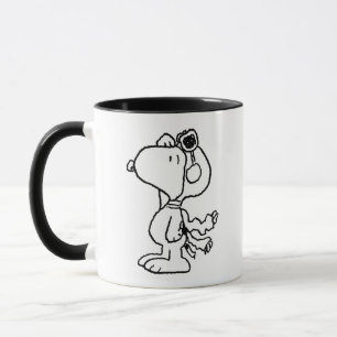 Caneca Amendoins Snoopy the Flying Ace BW