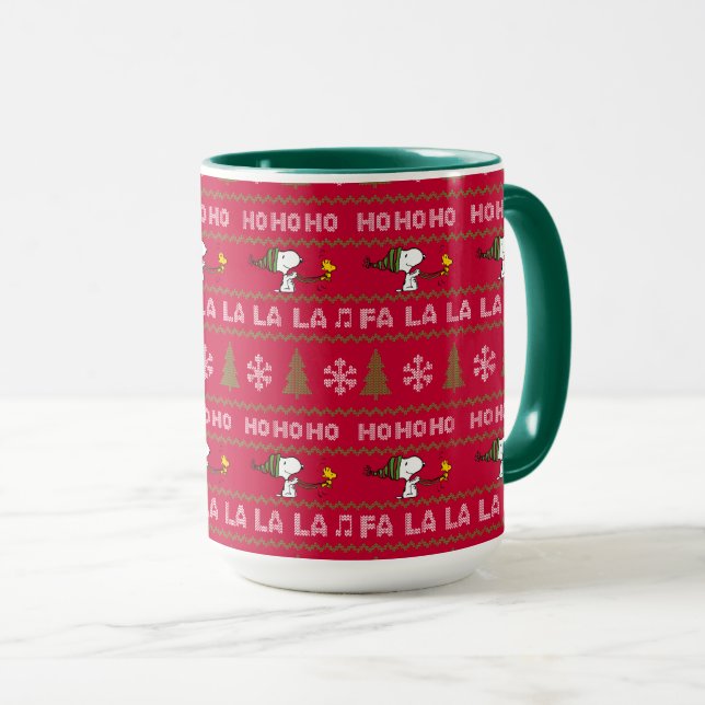 Caneca Amendoins | Snoopy & Woodstock Christmas Sweater (Frente Esquerda)