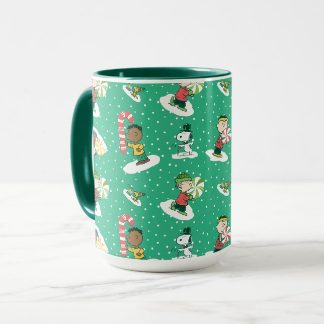 Caneca Amendoins Sonhos de Minhoca-Pimenta Padrão de Floc (Frente Esquerda)