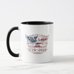 Caneca América 250 Anos 1776–2026 Águia Patriótica Vintag