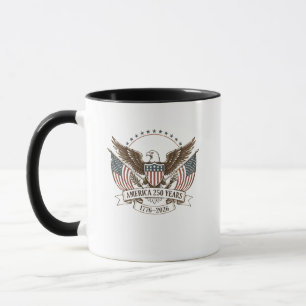 Caneca América 250 Anos 1776–2026 Águia Patriótica Vintag