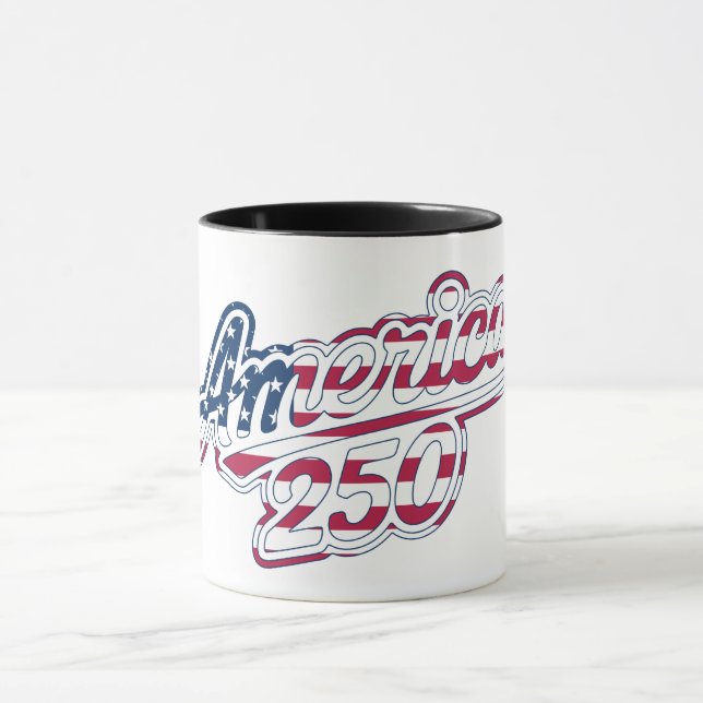 Caneca America 250 Flag Script Semiquincentennial Design (Centro)