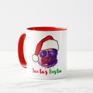 Caneca American Bulldog Natal Melhor Amigo do Papai Noel