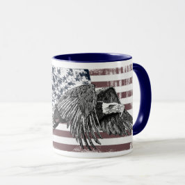 Caneca American Flag Bald Eagle EUA