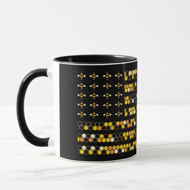 Caneca American Flag Honeycomb Beekeeper Bee Lovers (Esquerda)
