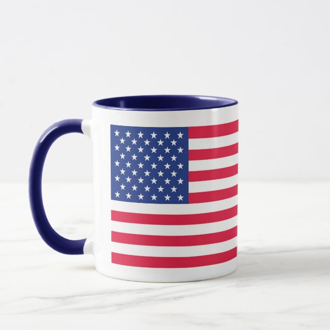 Caneca American Flag Mug com identificador azul (Esquerda)