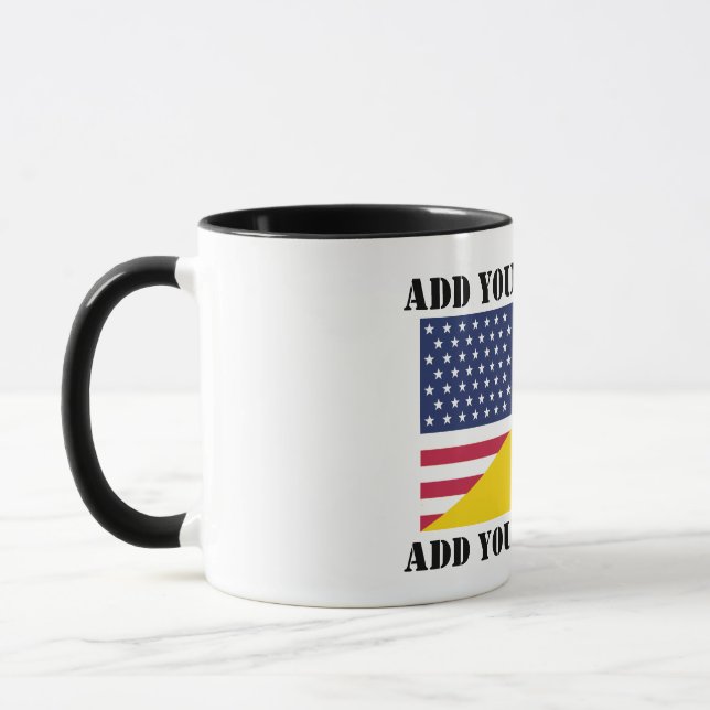 Caneca American support towards Ukraine Throw Pillow (Esquerda)