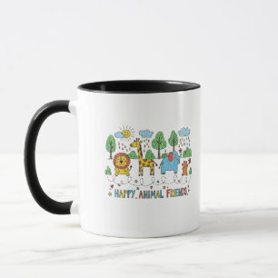 Caneca Amigos Animais Felizes
