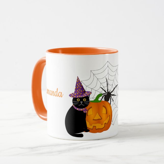 Caneca Amigos de Halloween Personalizados para Crianças (Frente Esquerda)