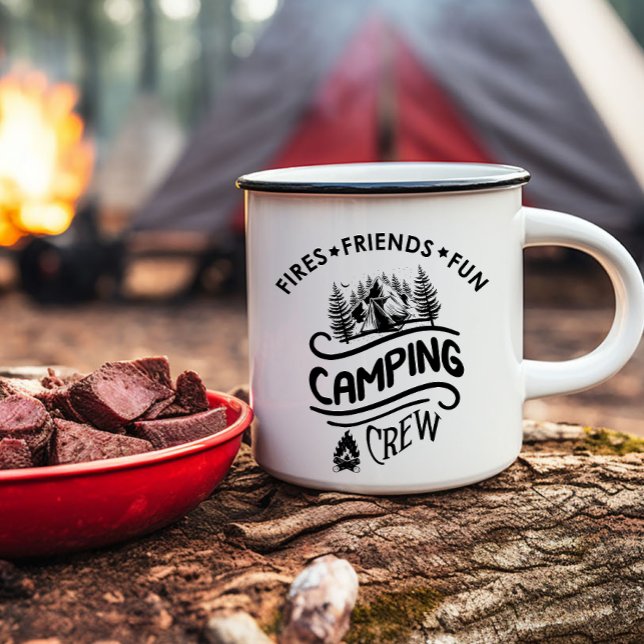 Caneca Amigos do camping-slogan da equipe engraçada (Criador carregado)