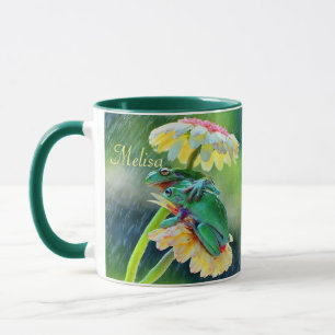 Caneca Amigos do Sapo Flores Chuvem Nome do Presente Caf