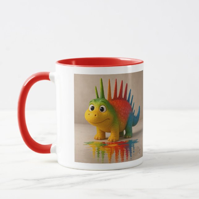 Caneca Amigos ímpares - Poster do Rainbow Dino (Esquerda)