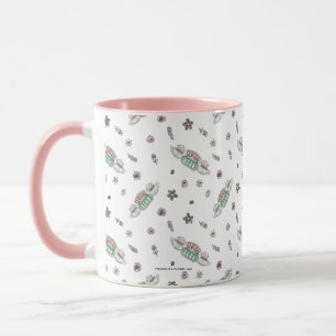 Caneca AMIGOS™   Padrão de Aquarela de Café de Perk Centr