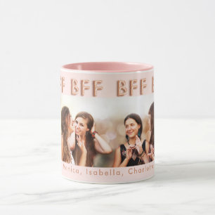 Caneca Amigos para sempre Foto de rosa dourado BFF