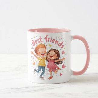 Caneca "Amigos para sempre: Ilustração alarmante para ser