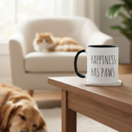 Caneca Amigos Peludos Tipografia Preta Encantadora Babá d
