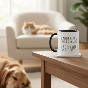 Caneca Amigos Peludos Tipografia Preta Encantadora Babá d