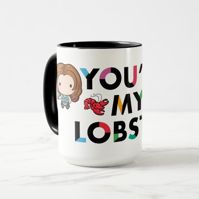Caneca AMIGOS™ | Ross & Rachel Lobster Chibi (Frente Esquerda)