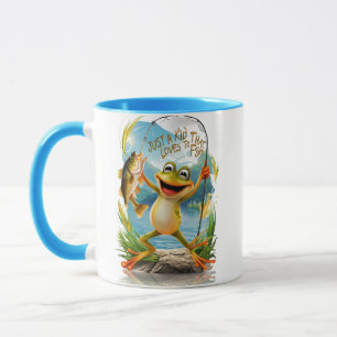 Caneca Amizade Aquática: Sapo com Peixe na Água