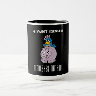 Caneca Amizade Doce Refresca A Alma Roxo Hippo
