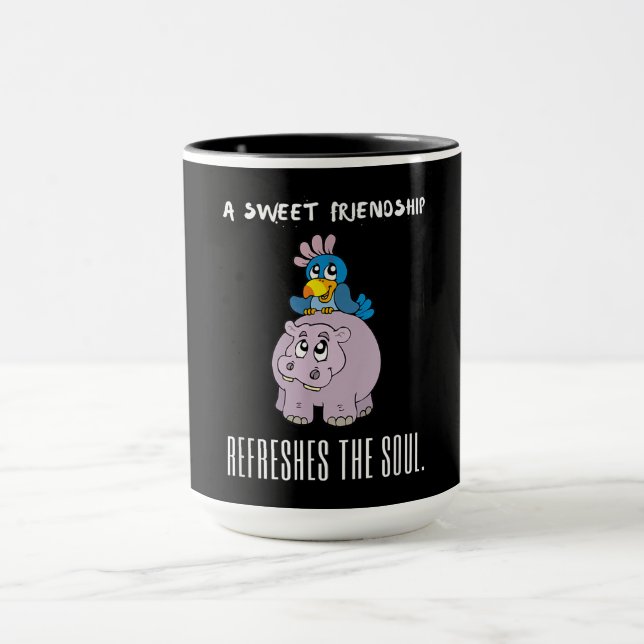 Caneca Amizade Doce Refresca A Alma Roxo Hippo (Centro)