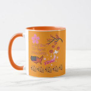 Caneca Amizade laranja sem fim