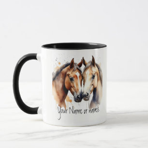 Caneca Amizade ou romântico Seu Nome Nomeia Cavalos