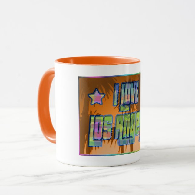 Caneca Amo Los Angeles Belo Sol Laranja, Mug (Frente Esquerda)