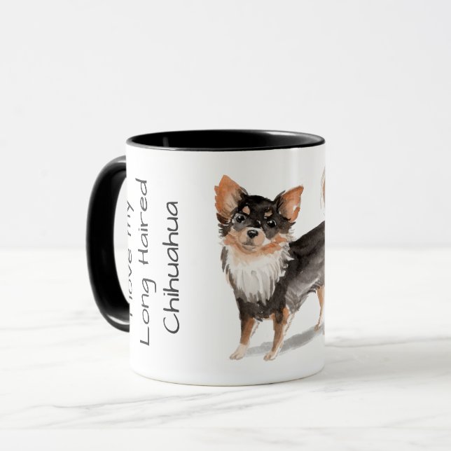 Caneca Amo meu Chihuahua de Cabelo Longo (Frente Esquerda)