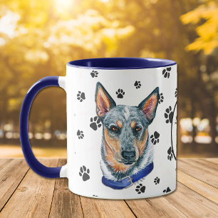 Caneca Amo Meu Pawprint De Cachorro