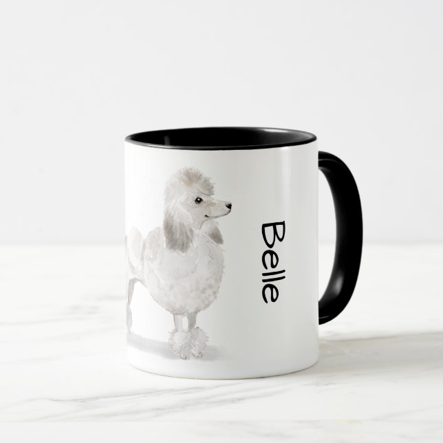 Caneca Amo o Meu Poodle (branco) (Frente Esquerda)