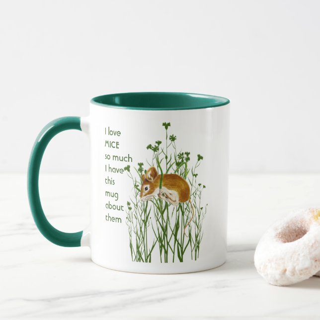 Caneca Amo o MOUSE MICE tanto Que Eu Me Diverti Citar Mug (Com Donut)