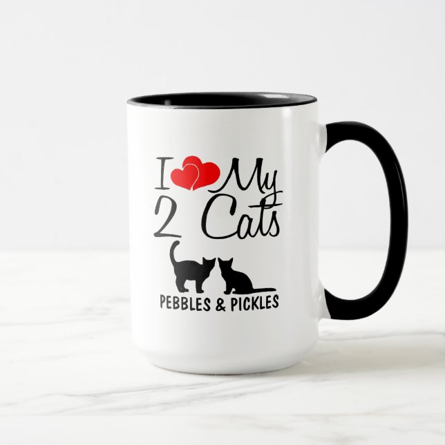 Caneca Amo Os Meus Dois Gatos (Direita)
