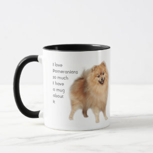Caneca Amo Pomeranianos Cachorros Tão Divertidos Que Cita
