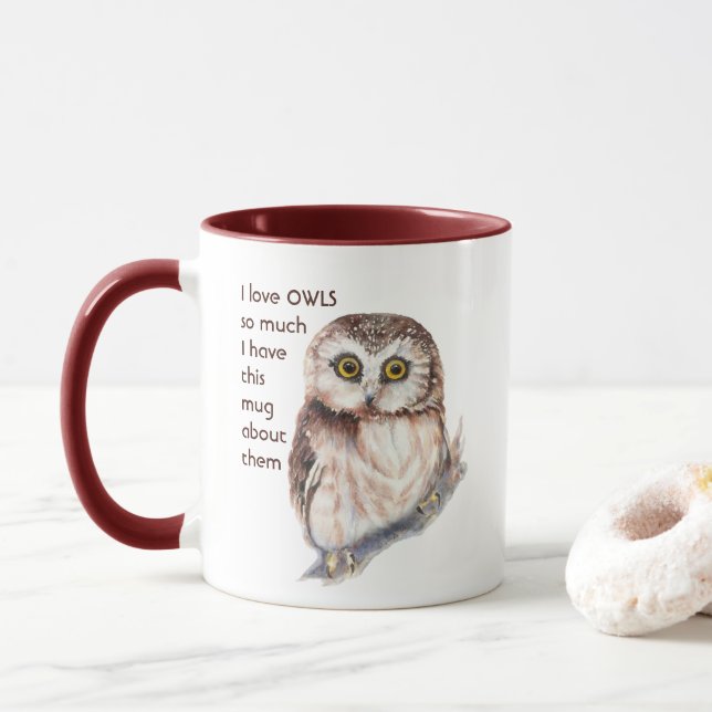 Caneca Amo tanto o OWLS que eu divirto Cote Mug (Com Donut)
