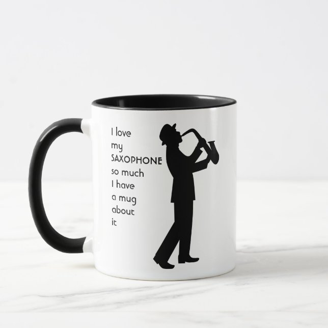 Caneca Amo tanto o SAXOPHONE, eu faço uma citação diverti (Esquerda)