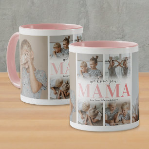 Caneca Amo-Te A Colagem Fotográfica Da Mãe