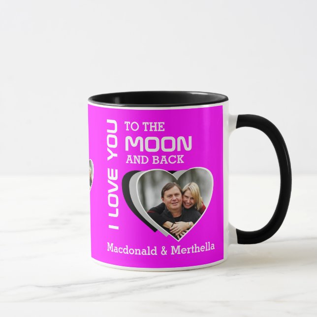 Caneca AMO-TE À Foto dos Casais da Lua (Direita)
