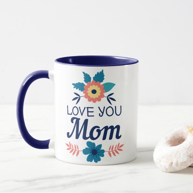 Caneca Amo-Te Mãe | Dia de as mães Café Mug (Com Donut)