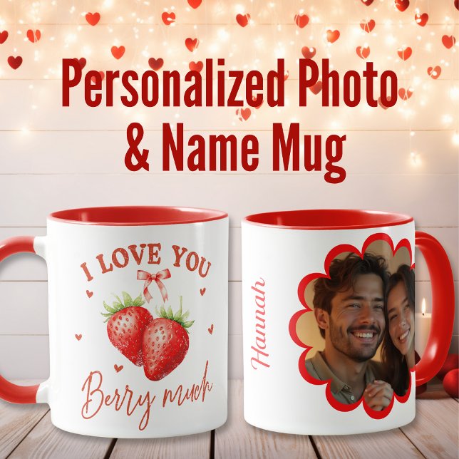 Caneca Amo-Te Muito Doce Dia do Namorados (I Love You Berry Much Sweet Valentine’s Day Mug)