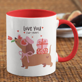 Caneca Amo-Te Um Cão De Dachshund Francês Cugado