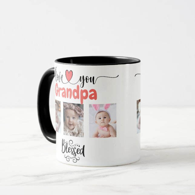 Caneca Amo-Te Vovô Abençoado 6 Fotografia Personalizada C (Frente Esquerda)