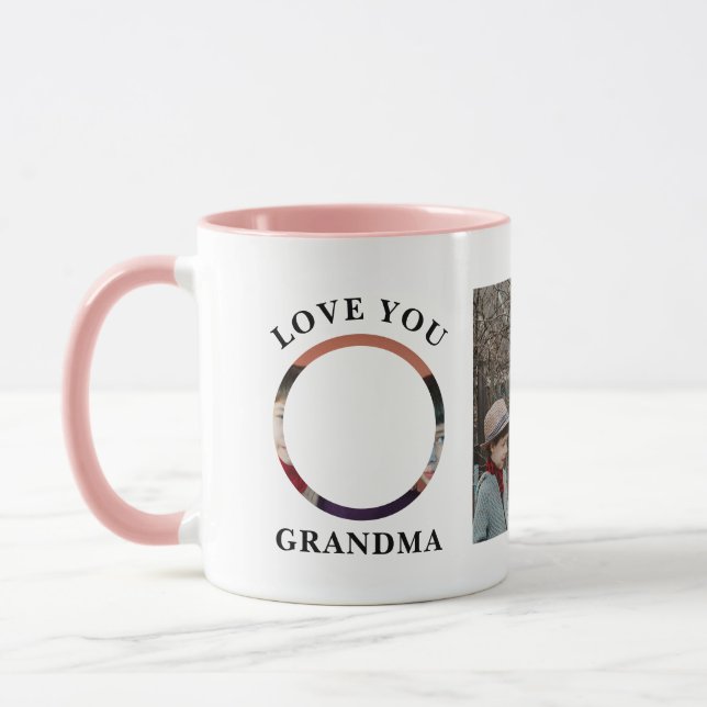 Caneca Amo-Te Vovó Abuela Nana Nonna Foto Da Família (Esquerda)