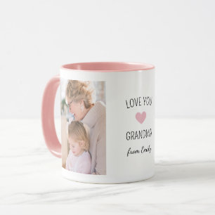 Caneca Amo Você Vovó 2 Foto com o Nome do Neto