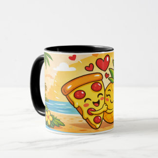 Caneca Amor à Primeira Fatia - Pizza Encontra Abacaxi