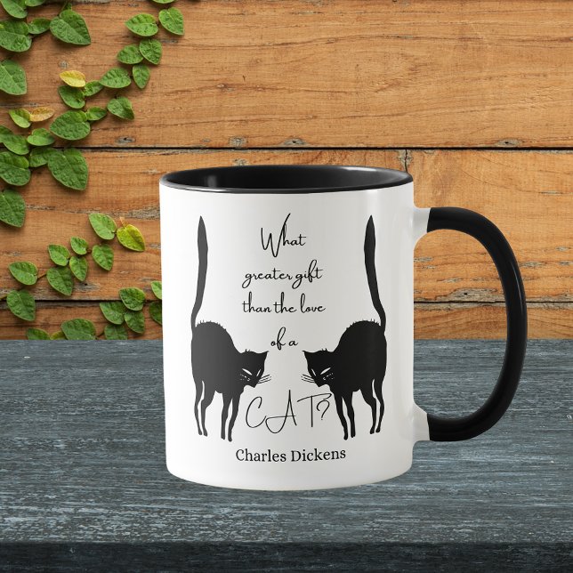 Caneca Amor a um gato - Charles Dickens cita (Cat Lovers Charles Dickens Mug)