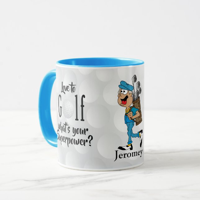 Caneca Amor ao Golf, qual é a sua superpotência? (Frente Esquerda)