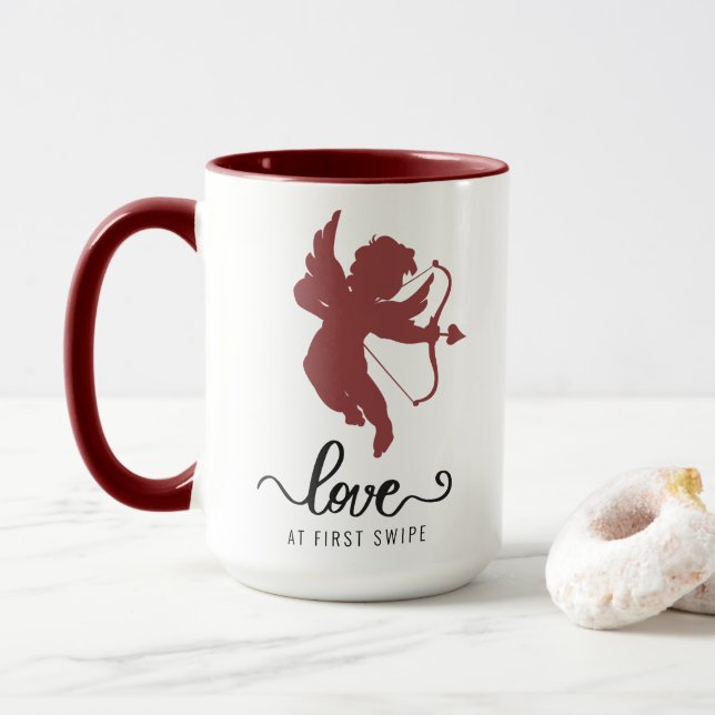 Caneca Amor ao Primeiro Namorados Fotográfico Cupido de S (Com Donut)